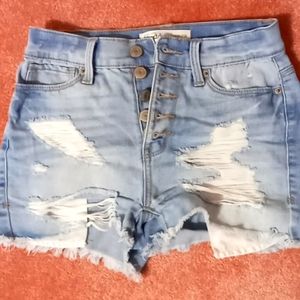 Size 0 ripped jean shorts
